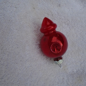 Vintage Shiny Brite Red Glass UFO Indented Christmas Ornament, UFO Ornament, Christmas Tree, Red Ornament, Red UFO Ornament, Christmas, Red