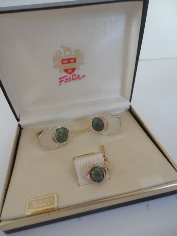 Vintage Unused Foster Cuff Links Tie Assemble, Gen