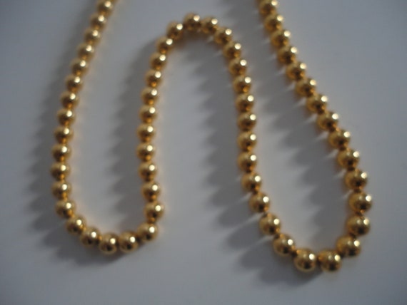 Vintage Faux Gold Bead Necklace by Monet, Gold Be… - image 2