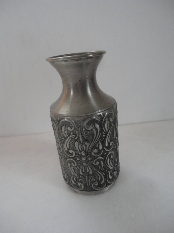 Vintage Kalmar Pewter Floral Vase Kalmar Pewter Kalmar Etsy