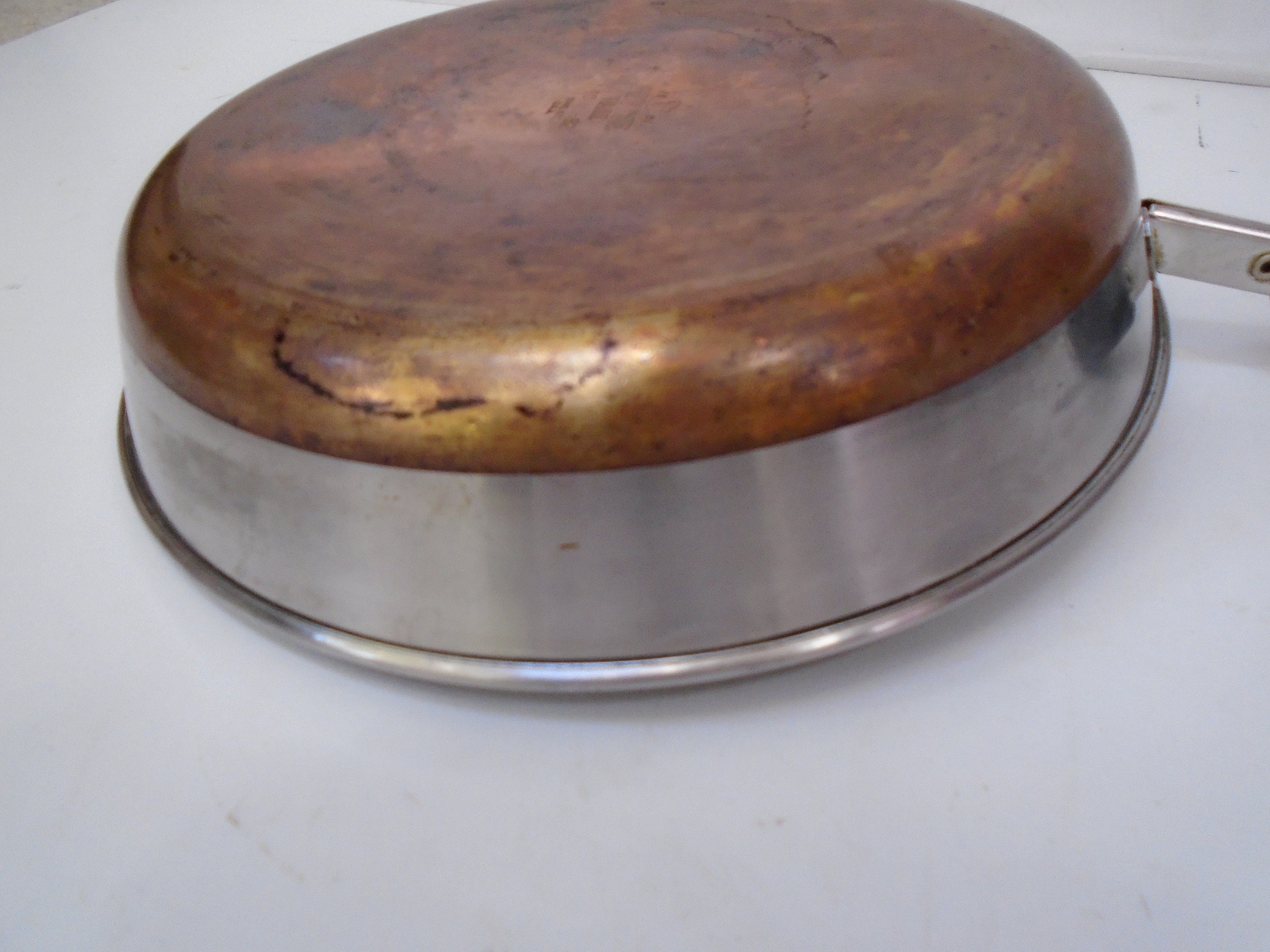 Pan w/Lid & hanging hook REVERE WARE Copper Bottom 10 across Patent #2272  on eBid United States | 217242757