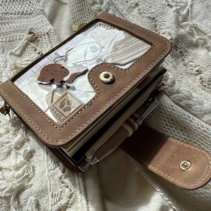 Gepersonaliseerd paspoort lederen omslag doorzichtige voorkant dagboek perfect passende notebook lederen volnerf rits notebooktas schrijvers cadeau