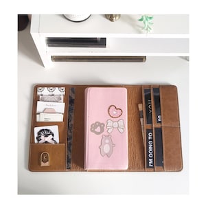 Hobonichi Mega Weeks Trifold Leather cover, wallet Personalized leather travelers notebook, handmade leather planner cover journal planner