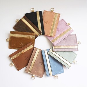 Porta carte in pelle personalizzato, iniziali personalizzate, portafoglio sottile, biglietti da visita minimalisti, porta carte compatto, regalo elegante per lui e per lei