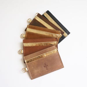 Porta-cartões de couro personalizado, Carteira fina para cartões com iniciais personalizadas, Porta-cartões de crédito, Carteira pequena de couro para cartões personalizada, Presente para ela