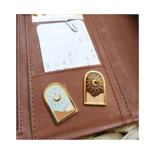 Magnet Pin Charm for Planners | Winter & Summer Moon Solstice Pin Collection | Stalogy Hobonichi Weeks A5 A6 B6 Personal Classic HP Pocket