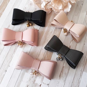 Leather Bow  Planner Charm | Traveler notebook charm | Lobster Clasp |Planner Charm - Journal Clip- Midori Charm, clip