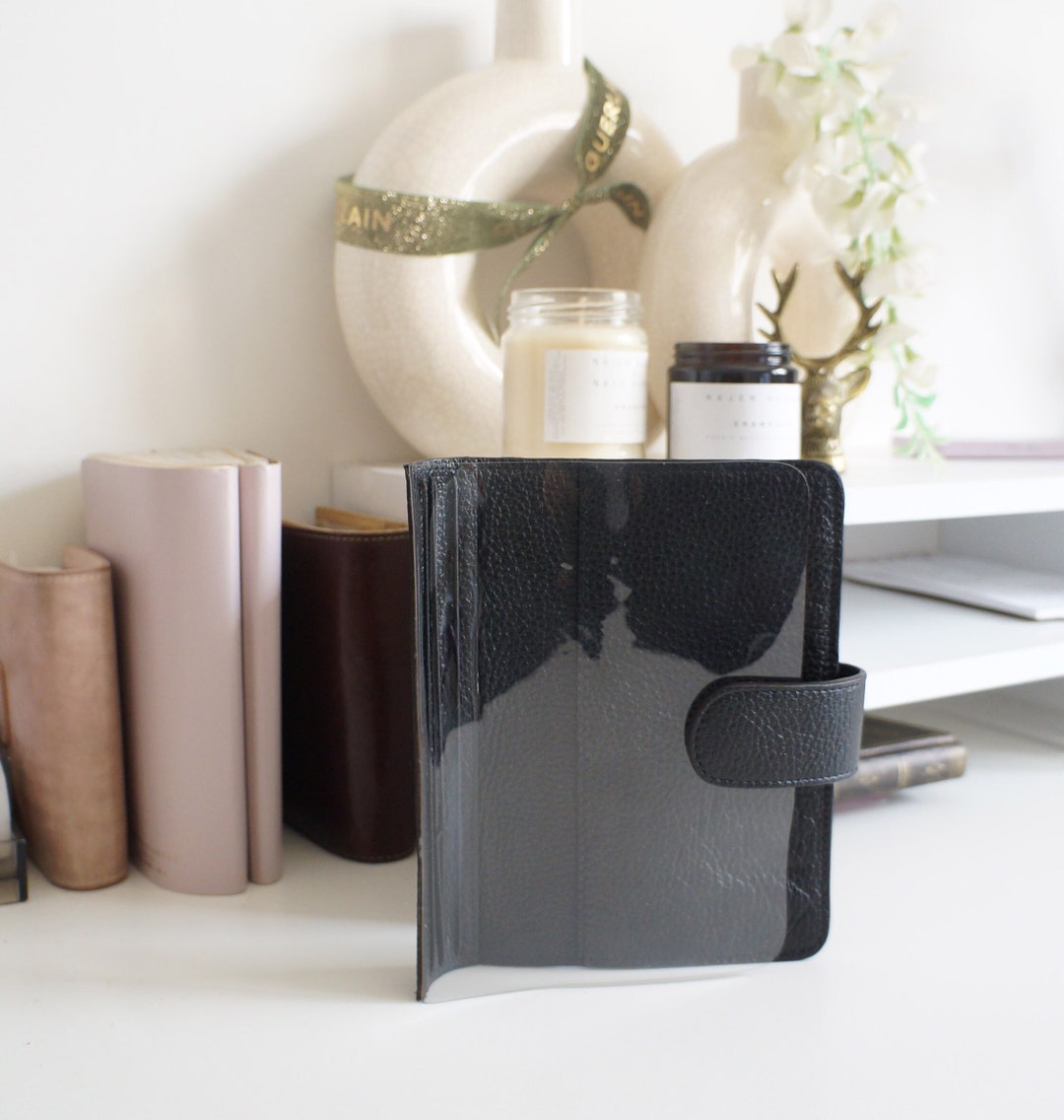 Vinyl Notebook Personalized Leather Traveler's Notebook: Clear Vinyl Cover, Refillable ...