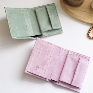 Portafoglio personalizzato in vera pelle con cerniera, custodia in pelle minimalista personalizzata, porta carte da uomo e da donna, regalo in morbida pelle personalizzata