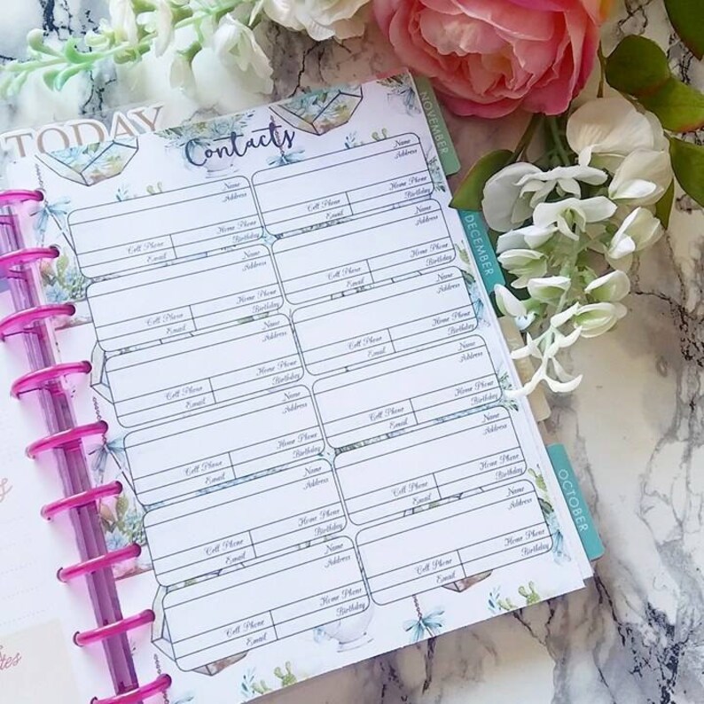 Happy Planner Contacts Inserts PRINTABLE PDF Classic 7 X - Etsy