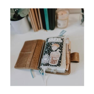 A6 size leather travelers notebook -handmade leather planner cover chunky leather travelers notebook journal planner