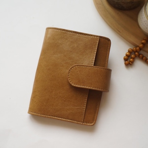 Personalized A6 Veg Tan Leather Journal Cover, Card Slots