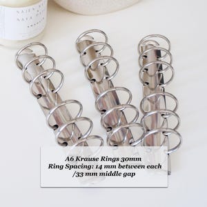 Mécanisme d’anneau Krause en argent pour planificateurs à anneau A6 avec anneaux de 30 mm, mécanisme de bague réglable