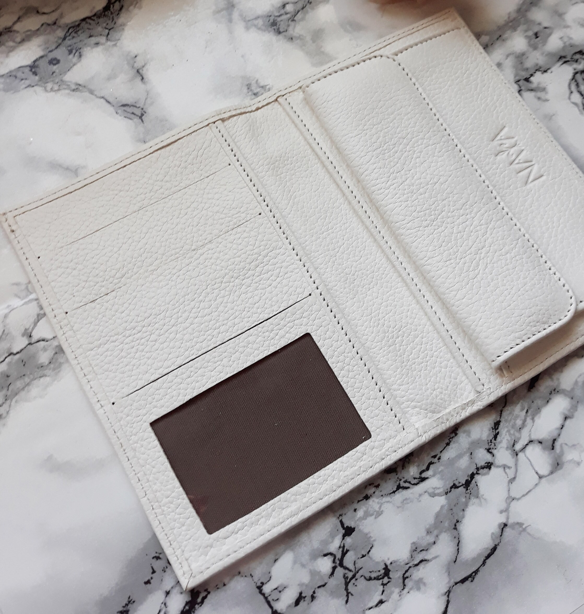 White wallet in genuine leather for woman geniune leather card Etsy