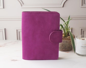Purple Berry Genuine Leather B6 Wide Journal Cover, Stalogy Planner Folio