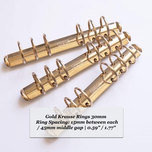 Mecanismo de anel Gold Krause, mecanismo de fichário de tamanho pessoal, mecanismo de anel ajustável para planejadores pessoais, pessoais e de tamanho B6