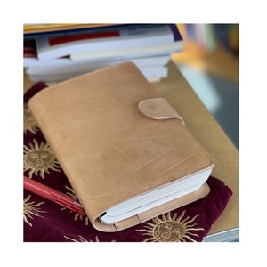 Personalisierte A5 Vollnarbenleder Cover, Stalogy, Hobonichi Cousin
