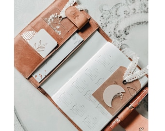 Personalized Full Grain Leather B6 Notebook Cover, Folio