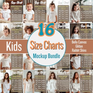 Kinderen Maattabel Modelbundel Baby-Baby Peuter Jeugd Kind Romper T-shirt Sweatshirt Hoodie Gildan Bella Canvas Konijnenvellen Maattabel