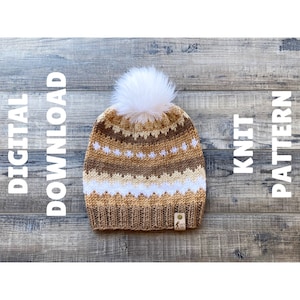 Bern Beanie Knit Pattern, Knit Hat Pattern, Knit Pattern Hat, Knitting Pattern for Hats, Knitting Gifts, Easy Knit Pattern, Easy Knit Hat