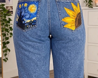 Vaqueros personalizados pintados a mano