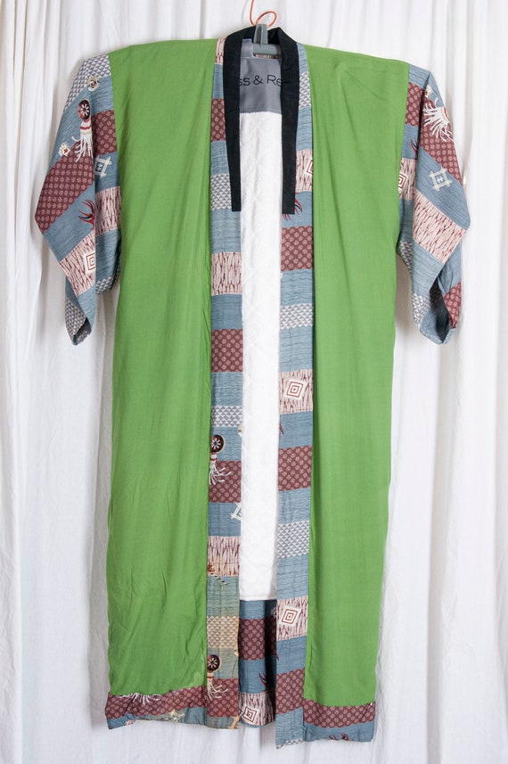 Vintage Authentic Kimono. Blues, browns, Winter. … - image 3