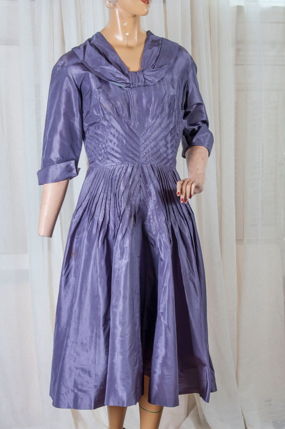 lavender taffeta dress