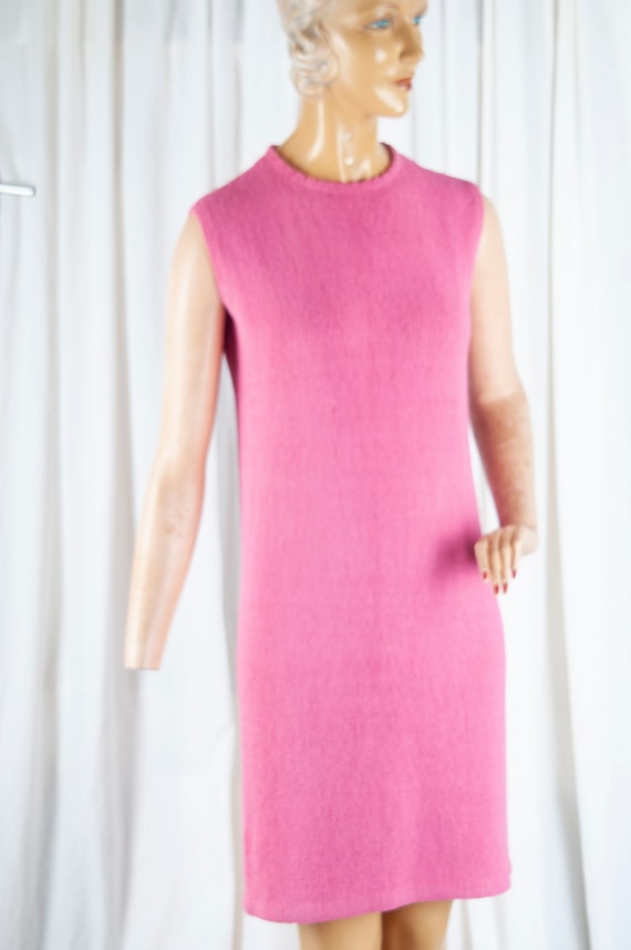 1960s bespoke, hot pink, sleeveless, dress. Dress 