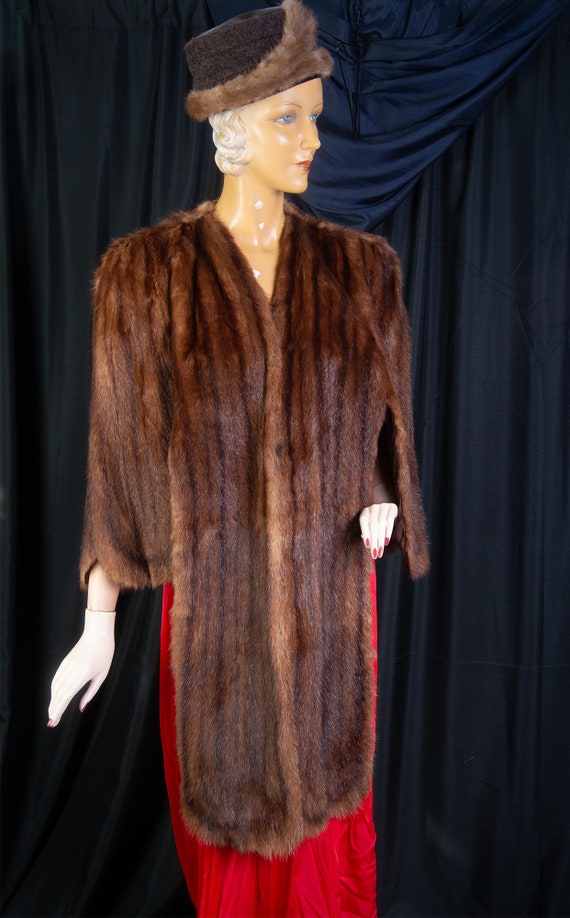 Ethel's mink stole. 1950s, Clean, long adjustable 