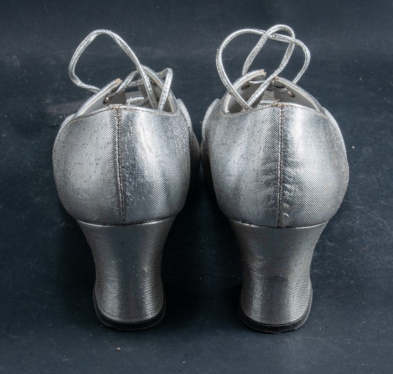 1970s space age silver ladies slip on shoes w 2 i… - image 3