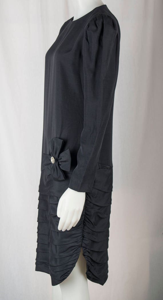 1960s Black Crepe dress. Rimini, flapper style, B… - image 3