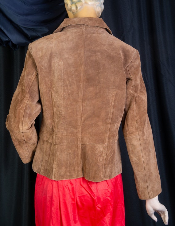 Cold Water Creek womens tan suede leather jacket.… - image 2