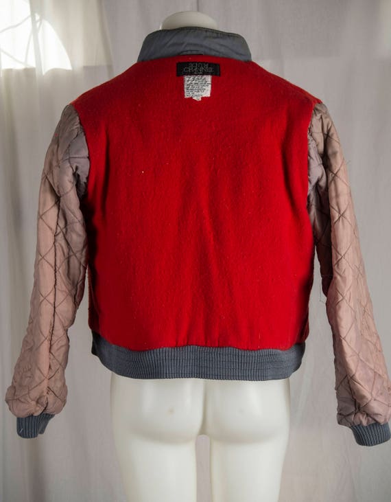 1970s Grey fabric Bomber Jacket. South Channel, Poly … Gem