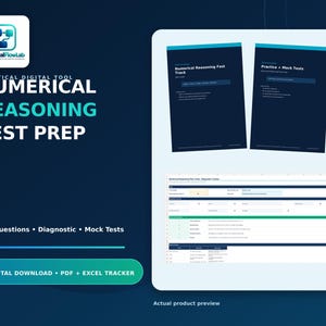 Numerical Reasoning Test Prep | 140 Questions, Formula Guide, Diagnostic Tracker & Mock Tests