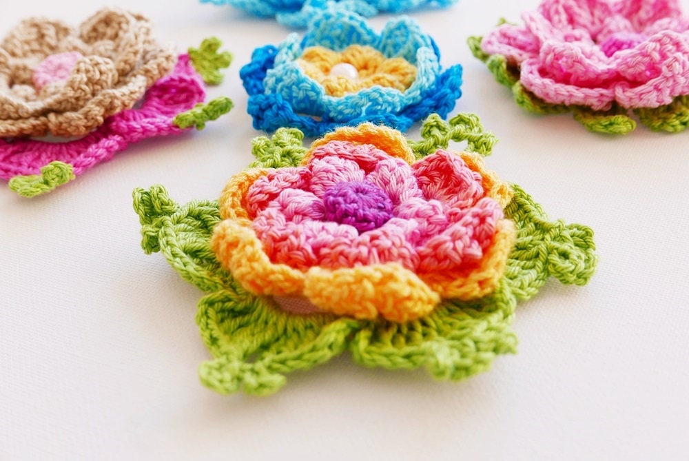 Rainbow Flowers Crochet Pattern - Etsy
