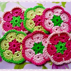 Sweet African Flower Square Crochet Pattern image 1