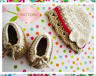 Ensemble bébé-Chapeau et chaussures-01-Bonnet et chaussures au crochet