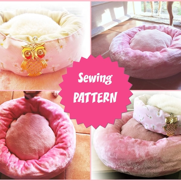 Allegra Dog Bed Sewing Pattern and Offer- Sizes 16, 20,24,28,32 Inches large