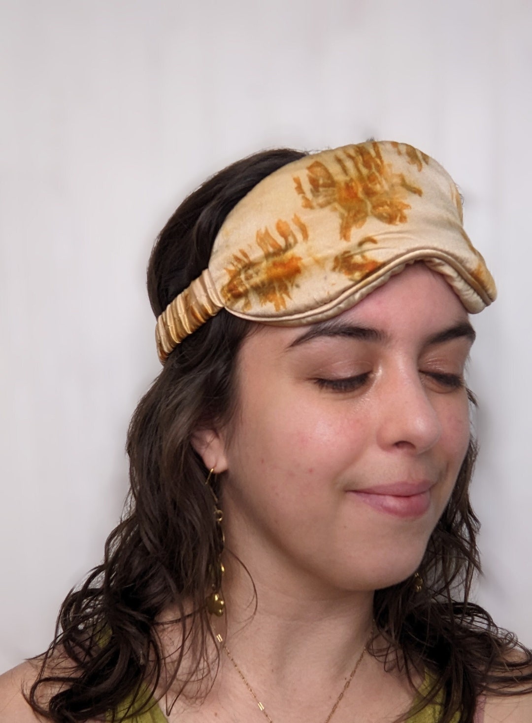 Silk Eye Mask, Sleep Mask, Pink & Orange, OS Size, Blackout, Adult