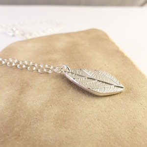 Simple Silver Necklace Leaf Necklace Silver Leaf Pendant Delicate Necklace Dainty Necklace Cute Necklace Birthday Gift for Her image 1