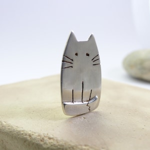 Tier Anstecker - Crazy Cat Lady Tier Brosche - Tier Schmuck - Katzen Brosche - Tier Liebhaber Geschenke - Silber Katzen Geschenke für Sie - Katzen Liebhaber