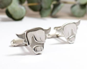 Highland Cow Animal Cufflinks Set - Fathers Day Gift - Gifts for Husband - Mens Jewellery Gift - Wife to Husband Gifts - High End Jewelry