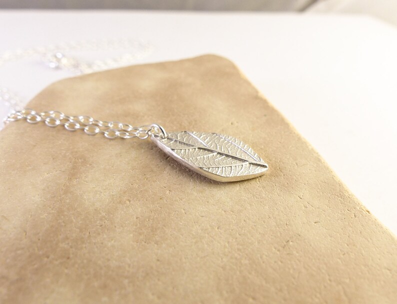 Simple Silver Necklace Leaf Necklace Silver Leaf Pendant Delicate Necklace Dainty Necklace Cute Necklace Birthday Gift for Her image 1