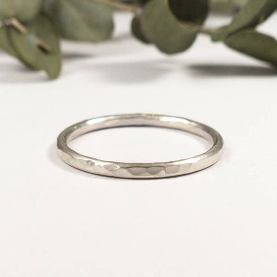Textured Silver Ring - Silver Band Ring - Skinny Ring - Stacking Ring - Thin Band Ring - Bridesmaid Gift - Birthday Gift for Her - Thin Ring