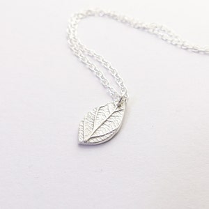 Simple Silver Necklace Leaf Necklace Silver Leaf Pendant Delicate Necklace Dainty Necklace Cute Necklace Birthday Gift for Her image 2