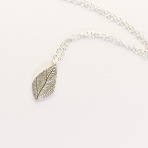 Simple Silver Necklace Leaf Necklace Silver Leaf Pendant Delicate Necklace Dainty Necklace Cute Necklace Birthday Gift for Her image 3