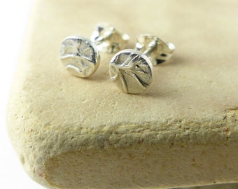 Tiny Silver Stud Earrings - Small Round Stud Earrings - Silver Disc Earrings - Bridal Jewelry - Gifts for Mum - Mothers Day Gift