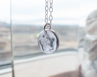 Fine Silver Crinoid Fossil Pendant – Sterling Silver Necklace