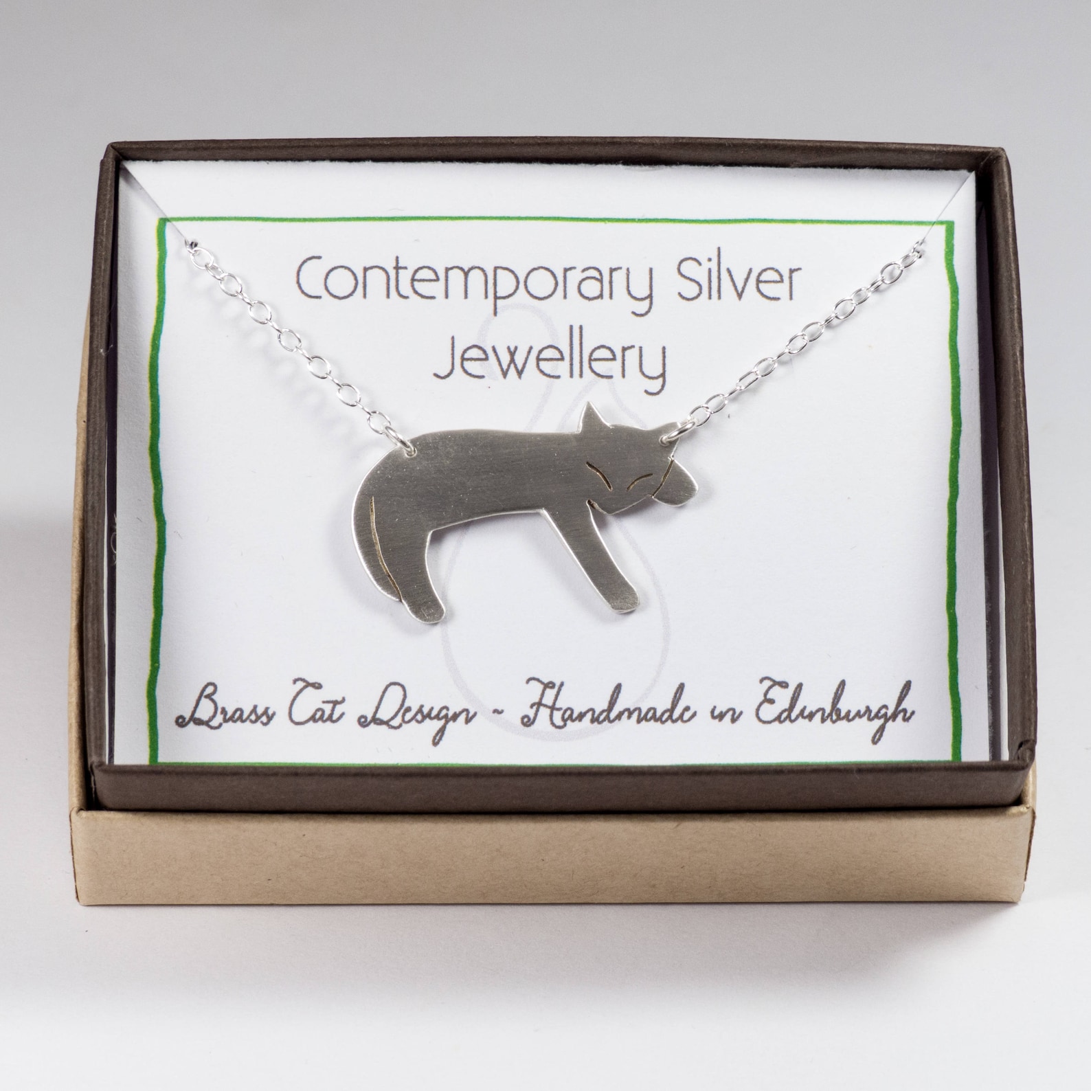 Silver Cat Necklace Silver Cat Jewelry Cat Pendant Etsy