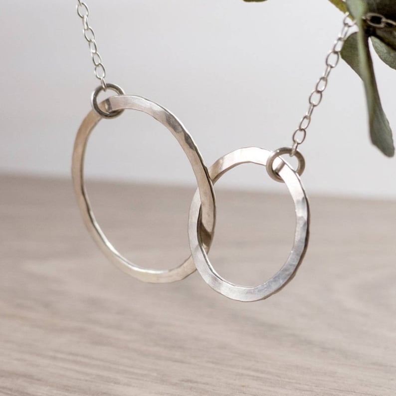 Interlocking Circle Necklace Mother Daughter Necklace | Etsy